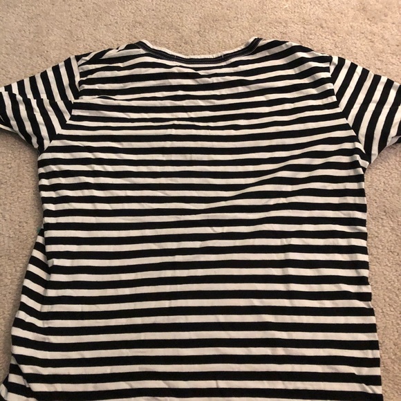black and white striped designer tee with heart - Picture 3 of 3